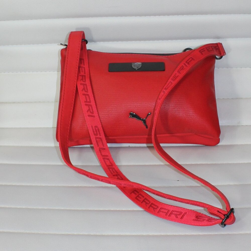 Ferrari Clutch Bag  Ladies Puma  in Rosso Corsa Hand-Shoulder 9" x 5.5" x 2"